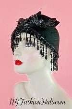 Beaded Sequin Formal Wedding Pillbox Headpiece