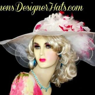 Couture Designer Wide Brim Fashion Hat Feathers