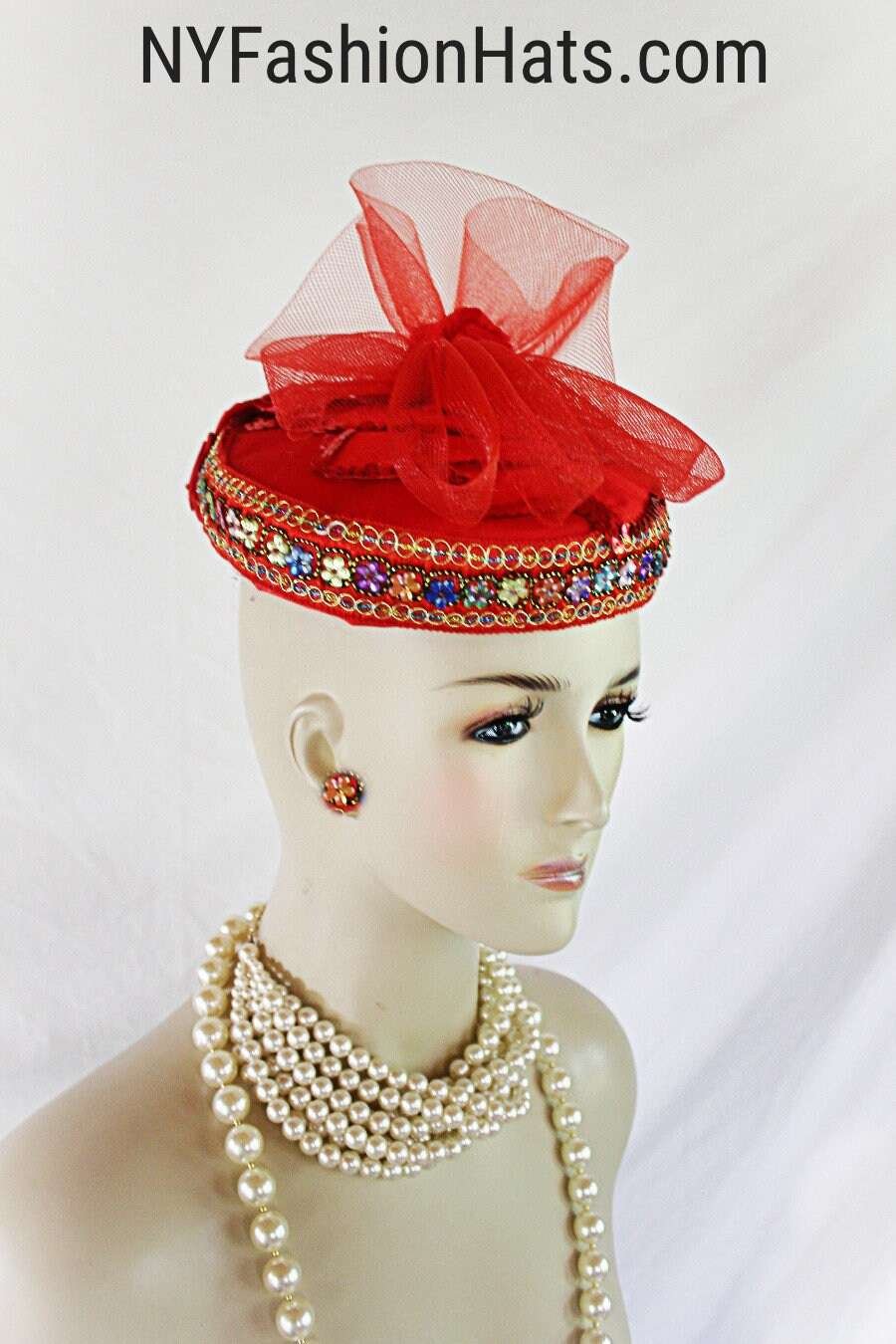 Beaded Sequin Formal Cocktail Hat Fascinator