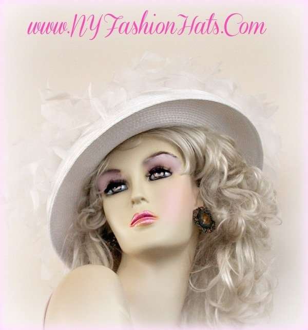 Haute Couture Motf Premium Silver Grey Feathered Statement Hat