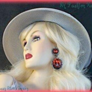 Haute Couture Motf Premium Silver Grey Feathered Statement Hat