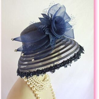 Navy Blue Couture Designer Hat