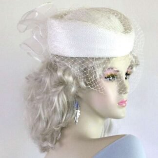 Women's Birdcage Veil Classic Pillbox Designer Wedding Church Hat