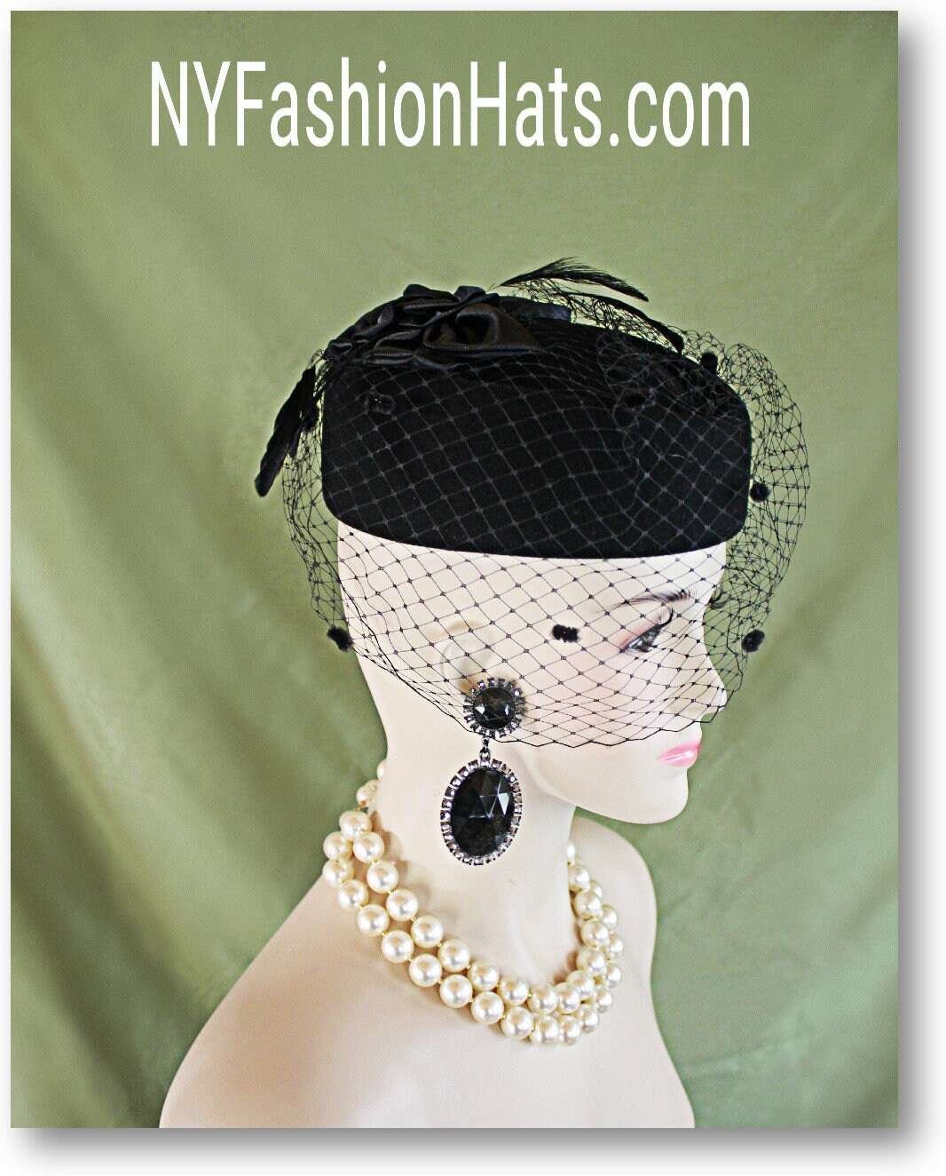 Winter Formal Wedding Temple Pillbox Hats