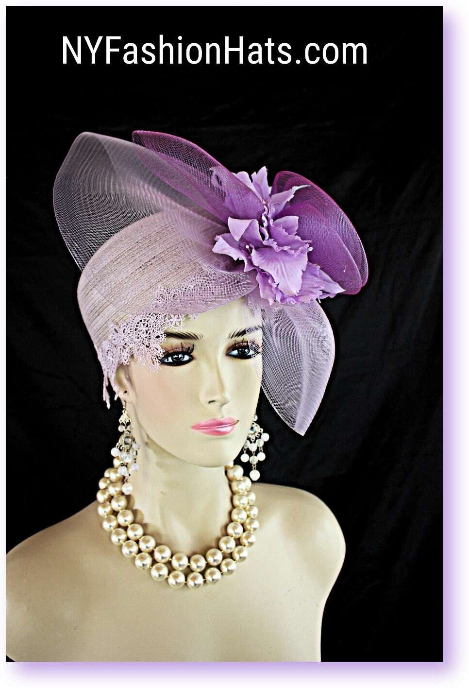 Dusty Purple Cocktail Hat